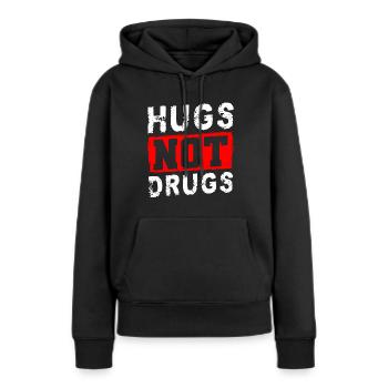 Addiction drogues tabac - Sweat à capuche Premium bio Femme - noir - Devant - Julia (174cm)