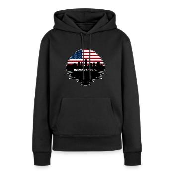 Indianapolis Indiana États-Unis Flag Skyline Silhouette T - Sweat à capuche Premium bio Femme - noir - Devant - Julia (174cm)