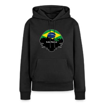 São Paulo Brasilien Flagge Skyline Silhouette Travel - Frauen Premium Bio Hoodie - Schwarz - Vorne - Julia (174cm)