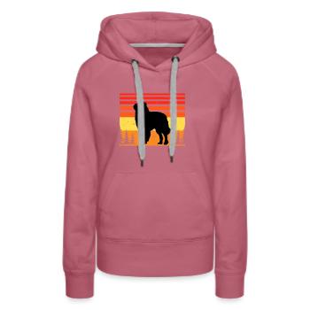 Karpaten Schäferhund Silhouette Retro Sonnenuntergang - Frauen Premium Bio Hoodie - Malve - Vorne - Isabella (175cm)