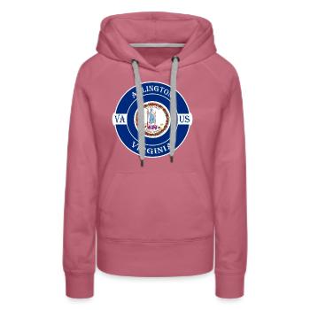 Arlington Virginia Flagge USA Reise Souvenir Abzeichen - Frauen Premium Bio Hoodie - Malve - Vorne - Isabella (175cm)
