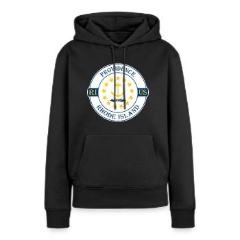 Providence Rhode Island Flag USA Souvenir Badge - Sweat à capuche Premium bio Femme - noir - Devant - Julia (174cm)