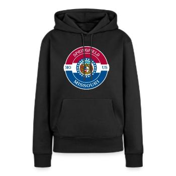 Springfield Missouri Flagge USA Souvenir Abzeichen - Frauen Premium Bio Hoodie - Schwarz - Vorne - Julia (174cm)