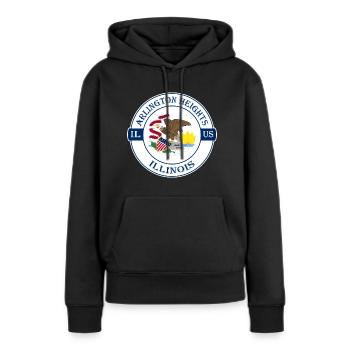 Arlington Heights Illinois Flagge USA Souvenir - Frauen Premium Bio Hoodie - Schwarz - Vorne - Julia (174cm)
