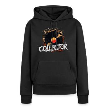 Collecteur d’enregistrements - Sweat à capuche Premium bio Femme - noir - Devant - Julia (174cm)