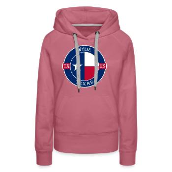 Wylie Texas Flagge USA Reise Souvenir Abzeichen - Frauen Premium Bio Hoodie - Malve - Vorne - Isabella (175cm)