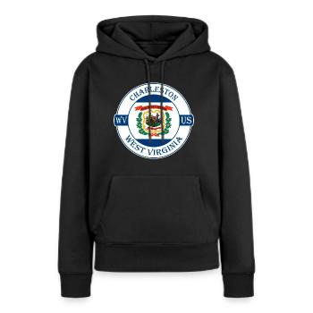 Charleston West Virginia Flagge USA Souvenir Logo - Frauen Premium Bio Hoodie - Schwarz - Vorne - Julia (174cm)