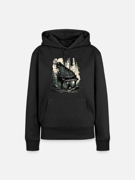Horrorklavier - Frauen Premium Bio Hoodie - Schwarz
