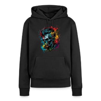 Apocalyptic Rainbow Punk Zombie - Frauen Premium Bio Hoodie - Schwarz - Vorne - Julia (174cm)