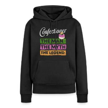 Pâtisserie Pâtisserie Bonbons - Sweat à capuche Premium bio Femme - noir - Devant - Julia (174cm)