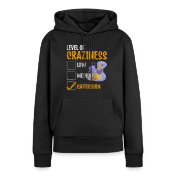 Élément Capricorne Superstition terrestre - Sweat à capuche Premium bio Femme - noir - Devant - Julia (174cm)