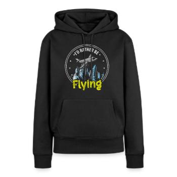 Planeur d’aviation d’aérodrome d’avion - Sweat à capuche Premium bio Femme - noir - Devant - Julia (174cm)