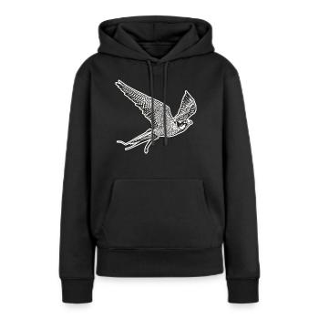 Falke im Flug - Frauen Premium Bio Hoodie - Schwarz - Vorne - Julia (174cm)