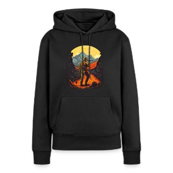 Retro Minenarbeiter mit Werkzeugen - Frauen Premium Bio Hoodie - Schwarz - Vorne - Julia (174cm)