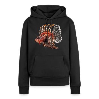 Rotfeuerfische werden auch Drachenköpfe genannt - Frauen Premium Bio Hoodie - Schwarz - Vorne - Julia (174cm)