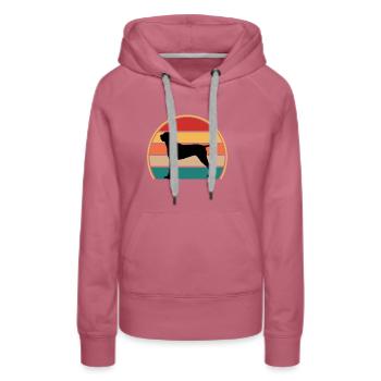 Ariege Vorstehhund Liebhaber Silhouette Vintage Sonnenuntergang - Frauen Premium Bio Hoodie - Malve - Vorne - Isabella (175cm)