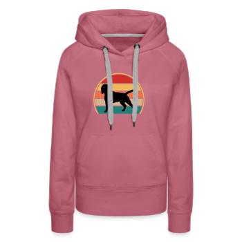 Beagle Dog Lover Silhouette Vintage Sunset - Sweat à capuche Premium bio Femme - mauve - Devant - Isabella (175cm)