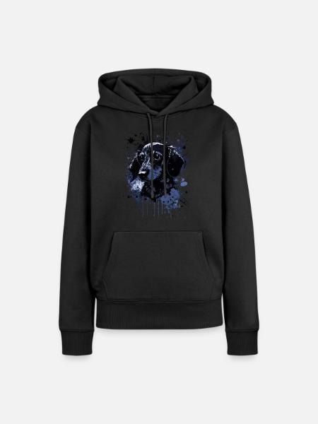 Dackelwelpe - Frauen Premium Bio Hoodie - Schwarz