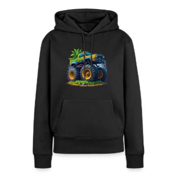 Monster truck - Sweat à capuche Premium bio Femme - noir - Devant - Julia (174cm)