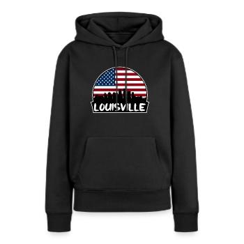 Louisville Kentucky USA Flagge Skyline Silhouette Tr - Frauen Premium Bio Hoodie - Schwarz - Vorne - Julia (174cm)