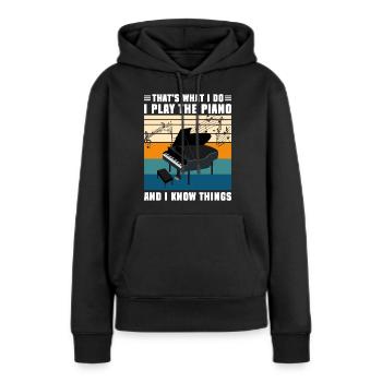 Klavier Flügel Musikschule - Frauen Premium Bio Hoodie - Schwarz - Vorne - Julia (174cm)
