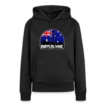 Brisbane Australie Flag Skyline Silhouette Voyage - Sweat à capuche Premium bio Femme - noir - Devant - Julia (174cm)