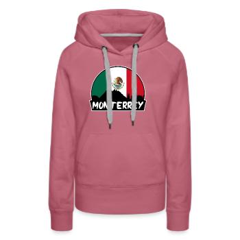 Monterrey Mexiko Flagge Skyline Silhouette Reisen - Frauen Premium Bio Hoodie - Malve - Vorne - Isabella (175cm)