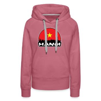 Hanoi Vietnam Flag Skyline Silhouette Voyage - Sweat à capuche Premium bio Femme - mauve - Devant - Isabella (175cm)
