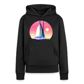 voilier voilier voilier voilier voilier voilier - Sweat à capuche Premium bio Femme - noir - Devant - Julia (174cm)