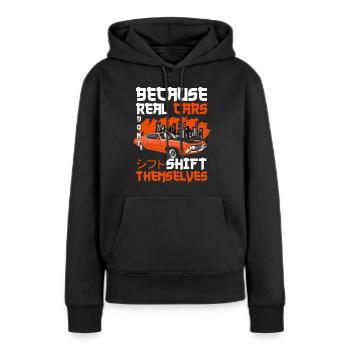 Moteur de dérive de voiture de sport Burnout - Sweat à capuche Premium bio Femme - noir - Devant - Julia (174cm)