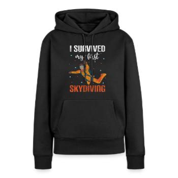 Fallschirmspringer Himmel Freifall Base Jump - Frauen Premium Bio Hoodie - Schwarz - Vorne - Julia (174cm)