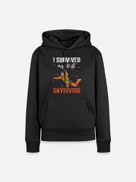 Fallschirmspringer Himmel Freifall Base Jump - Frauen Premium Bio Hoodie - Schwarz
