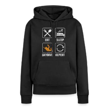 Fallschirmspringer Springen Fallschirmsport - Frauen Premium Bio Hoodie - Schwarz - Vorne - Julia (174cm)