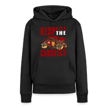 Automobil Mechaniker Alt - Frauen Premium Bio Hoodie - Schwarz - Vorne - Julia (174cm)