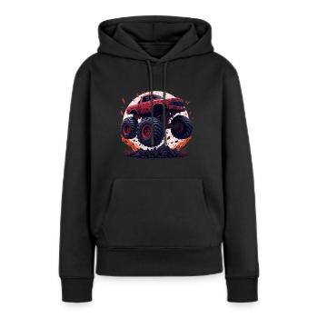 Monster truck - Sweat à capuche Premium bio Femme - noir - Devant - Julia (174cm)