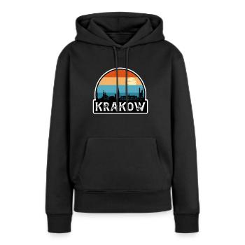 Krakau Polen Flagge Skyline Reisesouvenir - Frauen Premium Bio Hoodie - Schwarz - Vorne - Julia (174cm)