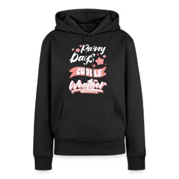 Câlin Câlin Petit ami mignon - Sweat à capuche Premium bio Femme - noir - Devant - Julia (174cm)