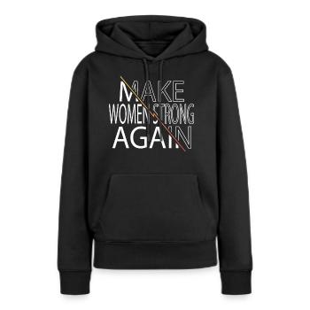 present typography activists woman political - Frauen Premium Bio Hoodie - Schwarz - Vorne - Julia (174cm)