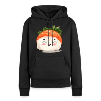 Sushi - Sweat à capuche Premium bio Femme - noir - Devant - Julia (174cm)