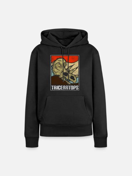 Dino Urzeit Stegosaurus Dinos - Frauen Premium Bio Hoodie - Schwarz