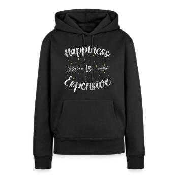 Motivation Pensée positive Optimisme - Sweat à capuche Premium bio Femme - noir - Devant - Julia (174cm)