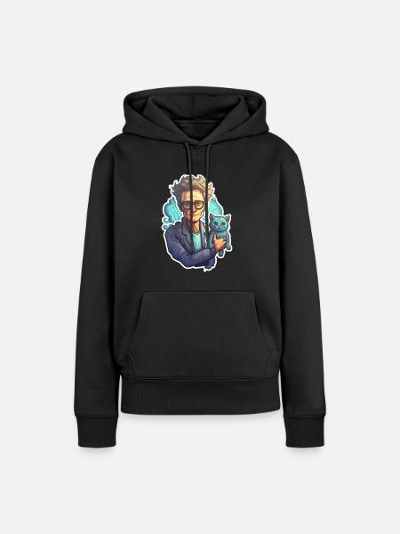 Schrödinger und seine Katze - Frauen Premium Bio Hoodie - Schwarz