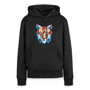 Luchs Bunte Aquarell-Tier-Haustier-Illustration - Frauen Premium Bio Hoodie - Schwarz - Vorne - Julia (174cm)