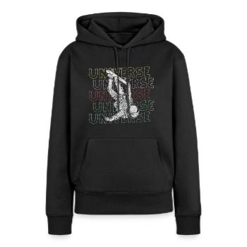 Astronaut Sterne Kosmos - Frauen Premium Bio Hoodie - Schwarz - Vorne - Julia (174cm)