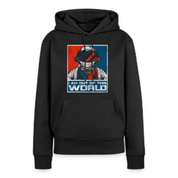 Universum Stern Kosmos - Frauen Premium Bio Hoodie - Schwarz - Vorne - Julia (174cm)
