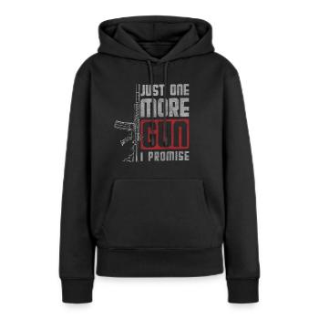 Fusil d’assaut de chasse aux munitions d’armes - Sweat à capuche Premium bio Femme - noir - Devant - Julia (174cm)