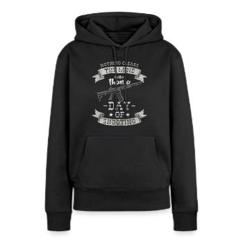 Armes Sport Tir Fusil d’assaut - Sweat à capuche Premium bio Femme - noir - Devant - Julia (174cm)