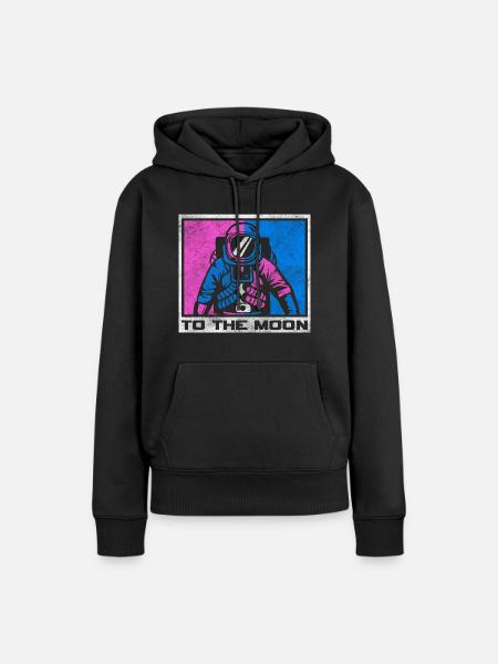 Weltraum Planet Schwerelos Raumfahrer - Frauen Premium Bio Hoodie - Schwarz