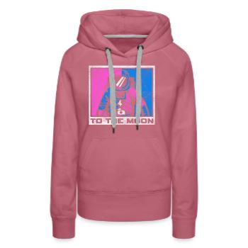 Weltraum Planet Schwerelos Raumfahrer - Frauen Premium Bio Hoodie - Malve - Vorne - Isabella (175cm)