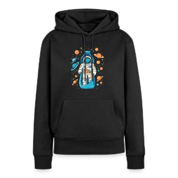 Astronaute de la Voie lactée - Sweat à capuche Premium bio Femme - noir - Devant - Julia (174cm)